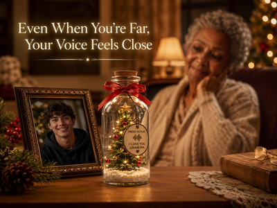 Mr. Christmas 8\" Recordable Christmas Tree Message In A Bottle