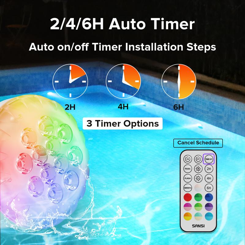 VENYX 2-Pack RGB Color Changing Pool Lights for Adults