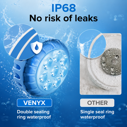 VENYX 2-Pack RGB Color Changing Pool Lights for Adults