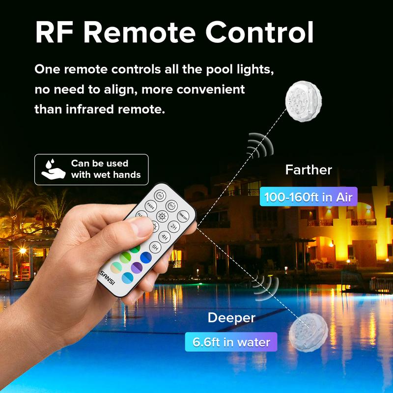 VENYX 2-Pack RGB Color Changing Pool Lights for Adults