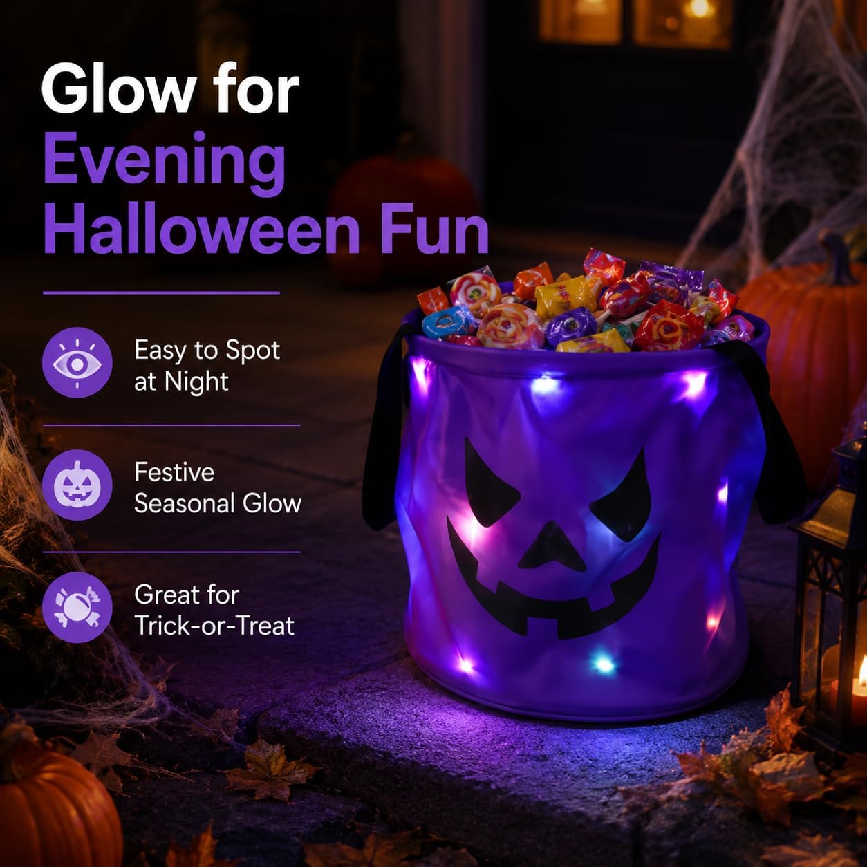 glowing pumpkin basket