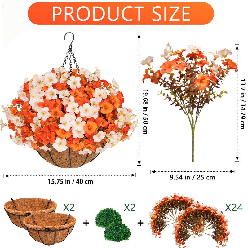 Venyx 2 Pcs Autumn outdoor artificial (2 hanging flower)