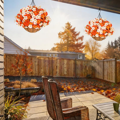 Venyx 2 Pcs Autumn outdoor artificial (2 hanging flower)